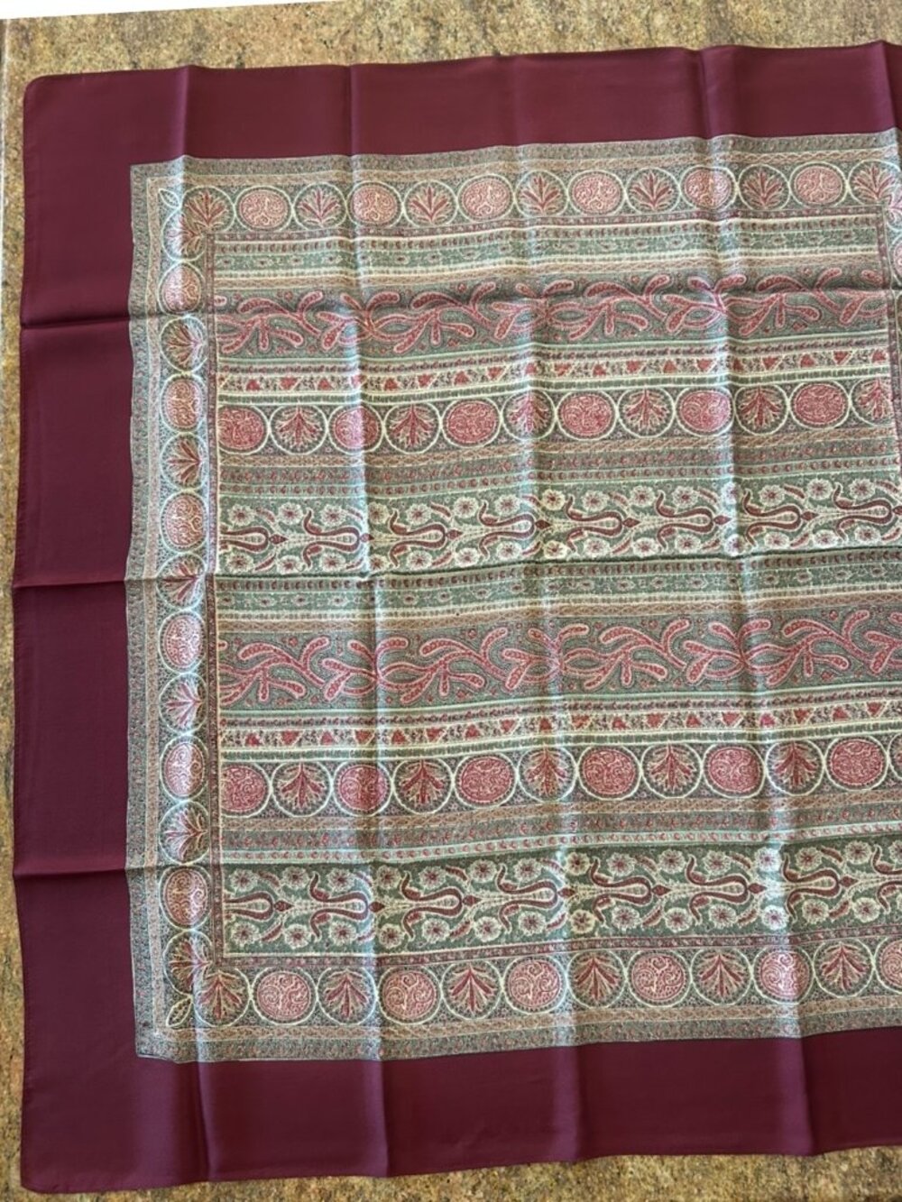 Beautiful Liberty of London Burgandy Silk Scarf Made in England - Picture 2 of 9